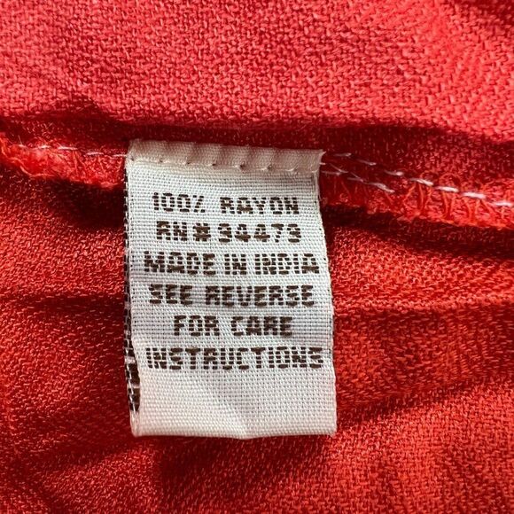 Vintage Red Vampy Whimsygoth Low Rise Floral Bohemian Hippie Maxi Skirt / 1X - Picture 6 of 6